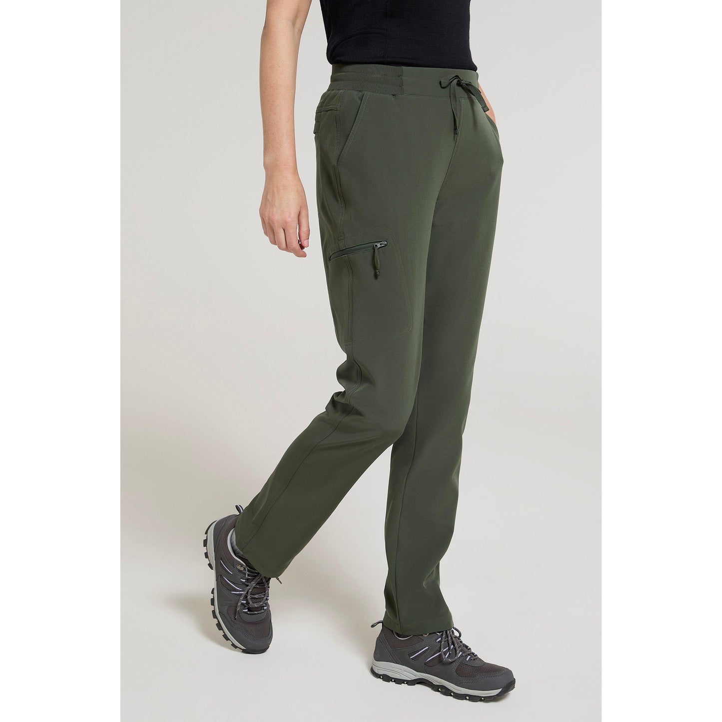 Khaki Green - Front - Mountain Warehouse Womens-Ladies Adventure Water Resistant Hiking Trousers