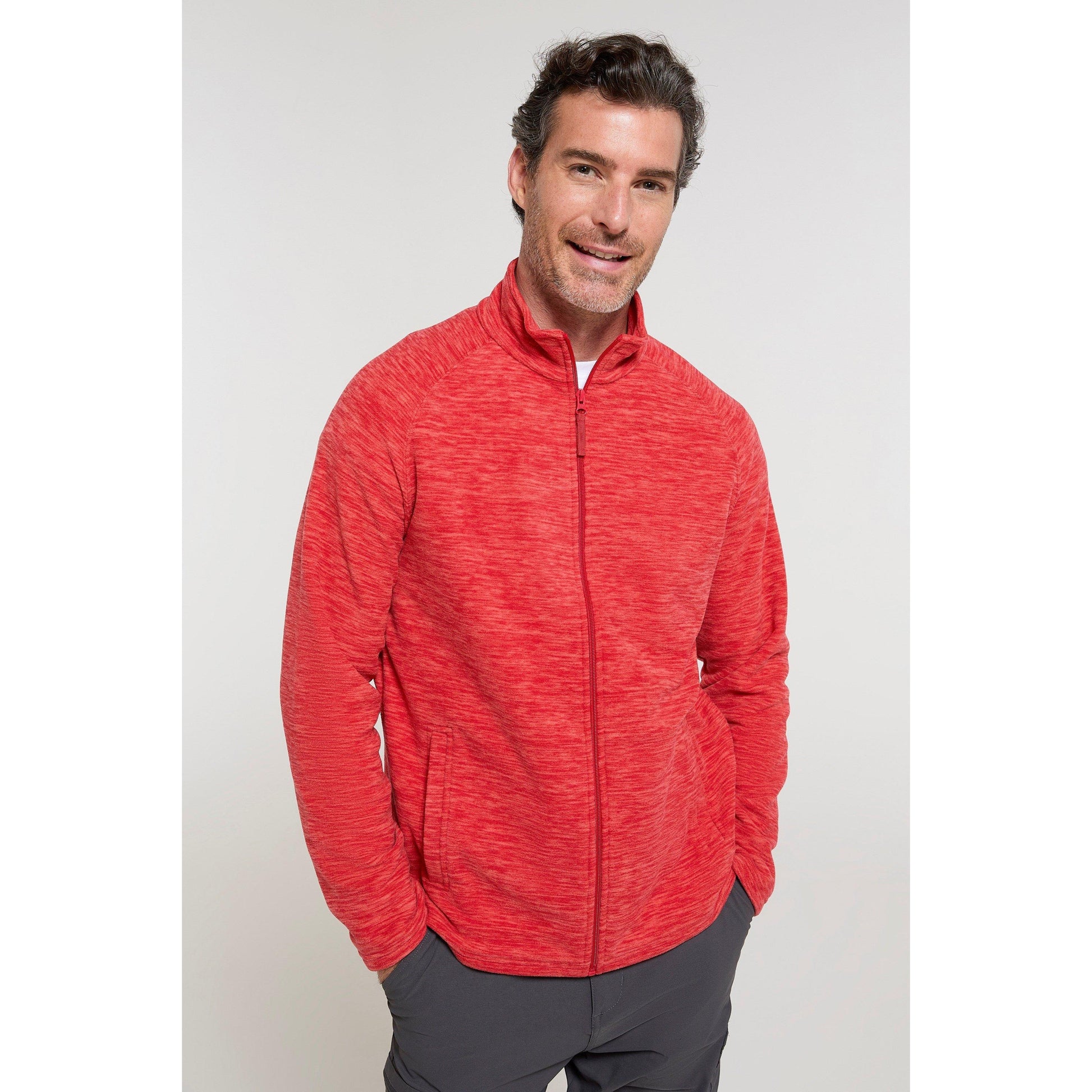 Red - Pack Shot - Mountain Warehouse Mens Snowdon II Full Zip Fleece Jacket