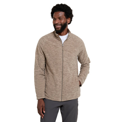 Light Brown - Close up - Mountain Warehouse Mens Snowdon II Full Zip Fleece Jacket