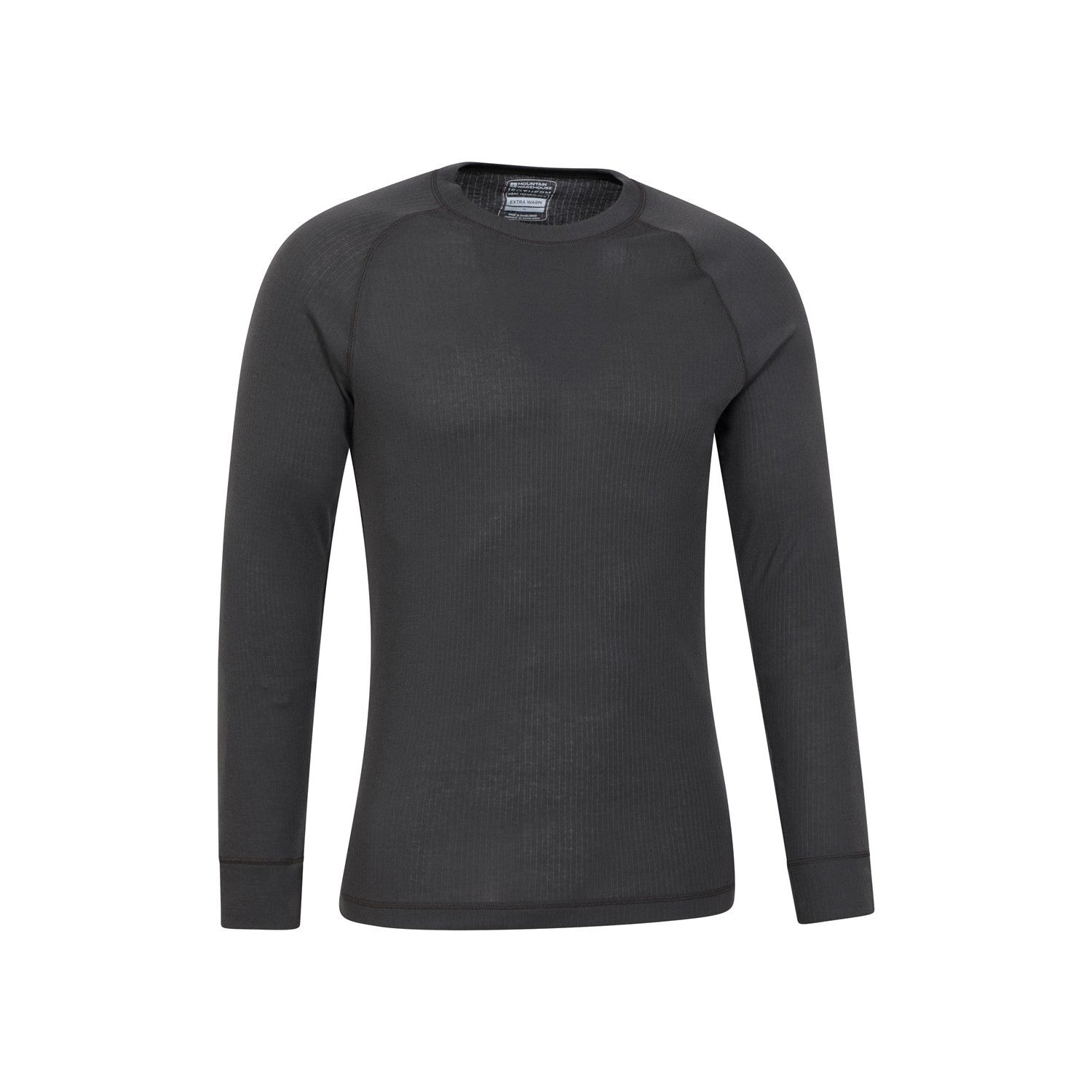 Charcoal - Side - Mountain Warehouse Mens Talus Round Neck Long-Sleeved Thermal Top