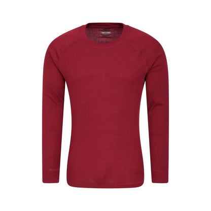 Red - Front - Mountain Warehouse Mens Talus Round Neck Long-Sleeved Thermal Top