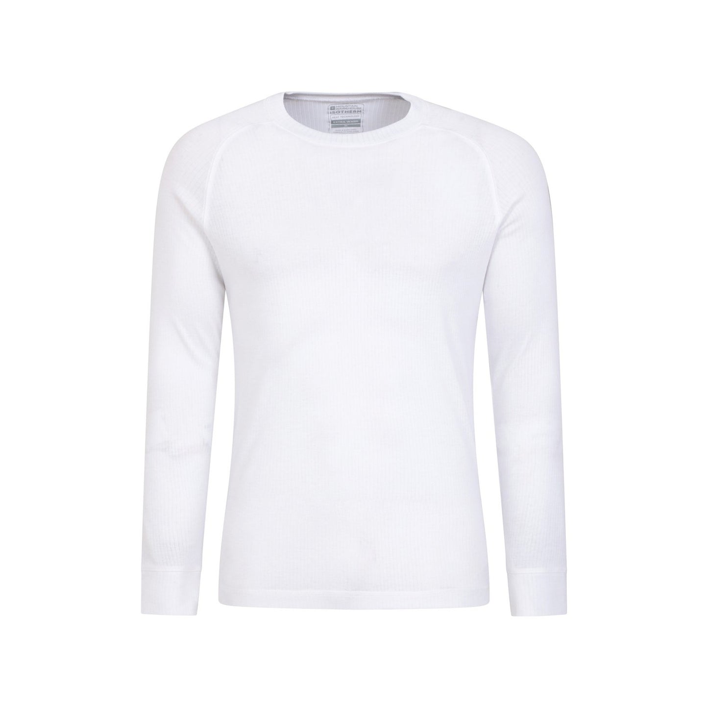 White - Front - Mountain Warehouse Mens Talus Round Neck Long-Sleeved Thermal Top