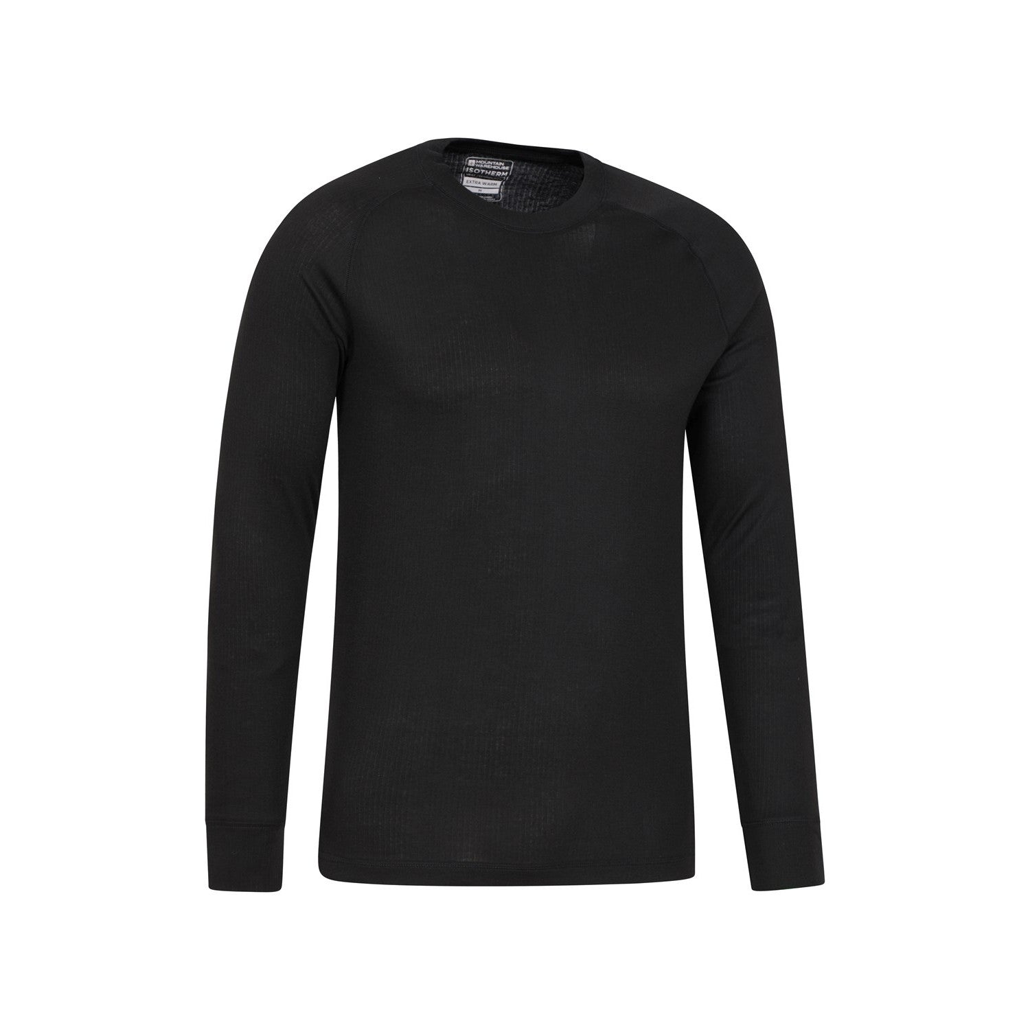 Black - Side - Mountain Warehouse Mens Talus Round Neck Long-Sleeved Thermal Top