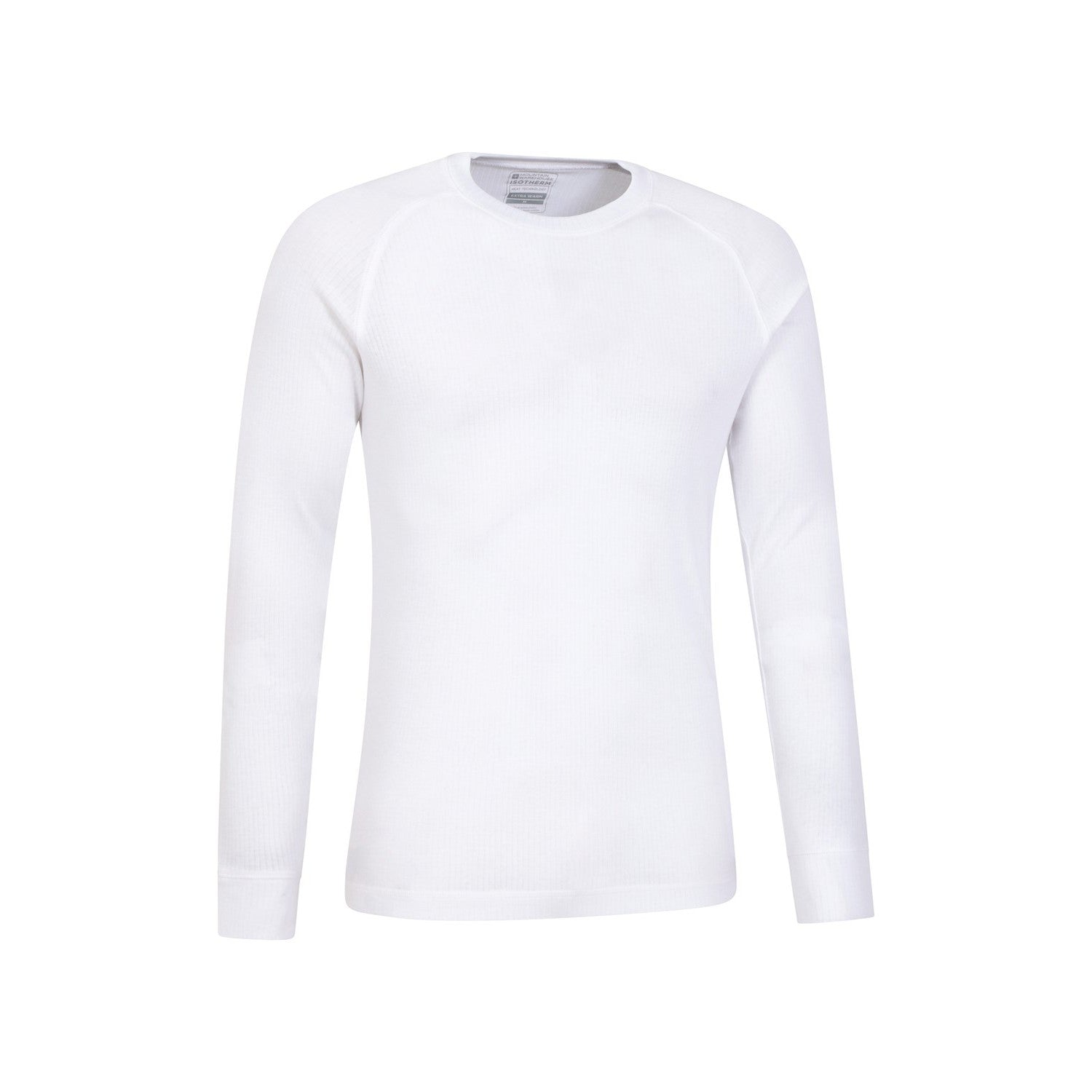 White - Side - Mountain Warehouse Mens Talus Round Neck Long-Sleeved Thermal Top