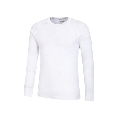 White - Lifestyle - Mountain Warehouse Mens Talus Round Neck Long-Sleeved Thermal Top