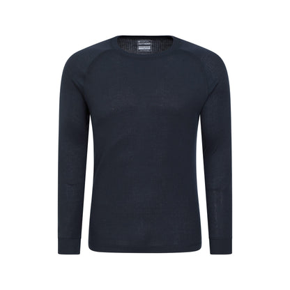 Navy - Front - Mountain Warehouse Mens Talus Round Neck Long-Sleeved Thermal Top