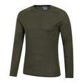 Khaki Green - Side - Mountain Warehouse Mens Talus Round Neck Long-Sleeved Thermal Top
