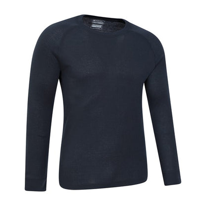 Navy - Side - Mountain Warehouse Mens Talus Round Neck Long-Sleeved Thermal Top