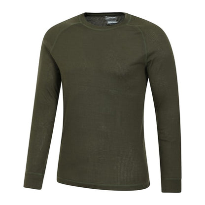 Khaki Green - Lifestyle - Mountain Warehouse Mens Talus Round Neck Long-Sleeved Thermal Top