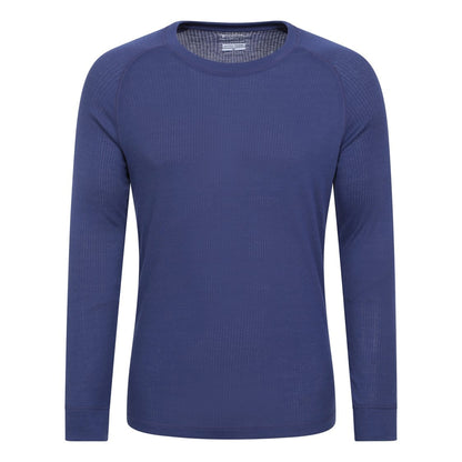 Dark Blue - Front - Mountain Warehouse Mens Talus Round Neck Long-Sleeved Thermal Top