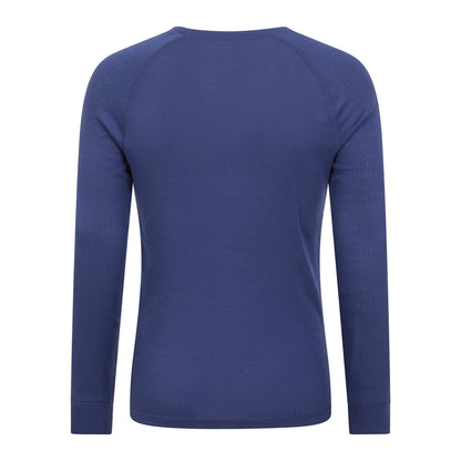 Dark Blue - Side - Mountain Warehouse Mens Talus Round Neck Long-Sleeved Thermal Top