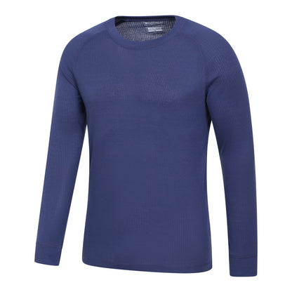 Dark Blue - Lifestyle - Mountain Warehouse Mens Talus Round Neck Long-Sleeved Thermal Top