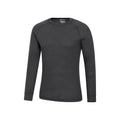 Charcoal - Side - Mountain Warehouse Mens Talus Round Neck Long-Sleeved Thermal Top