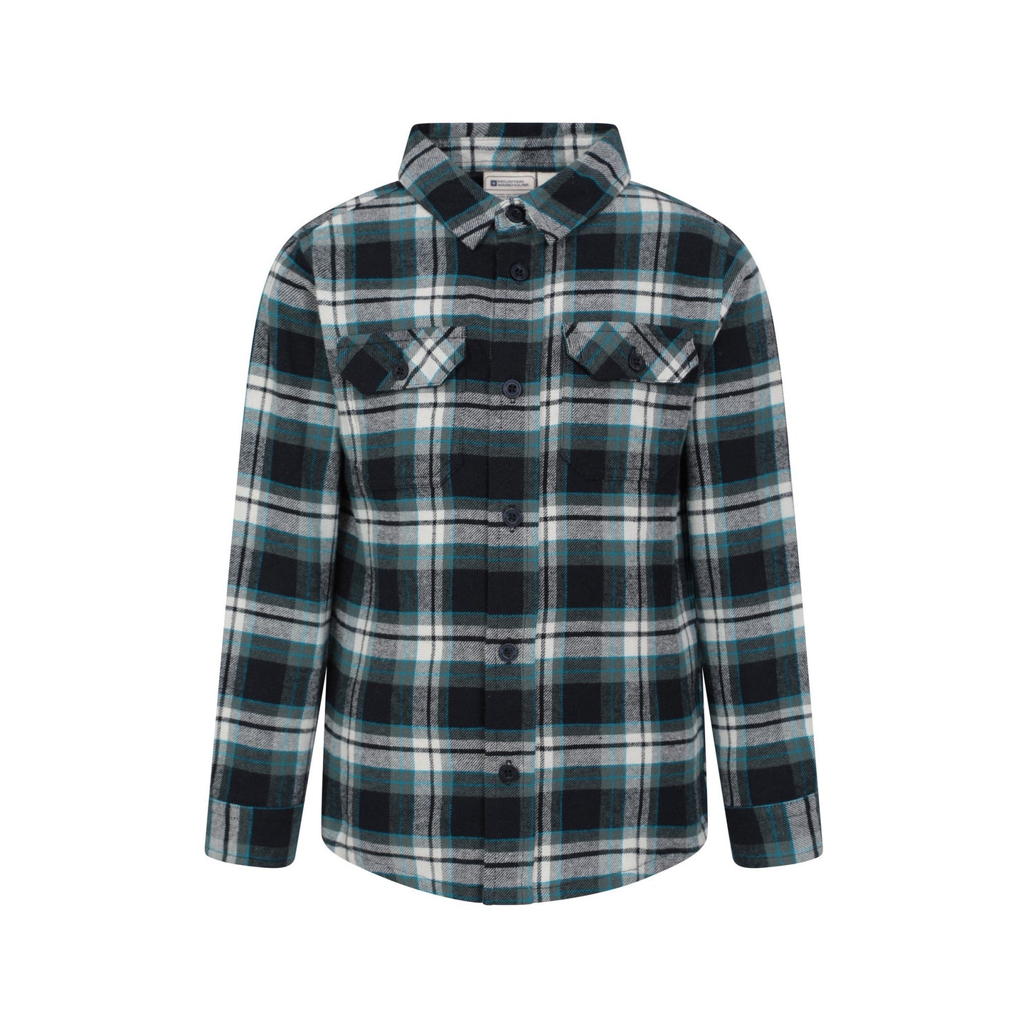 Teal - Front - Mountain Warehouse Childrens-Kids Checked Flannel Shirt