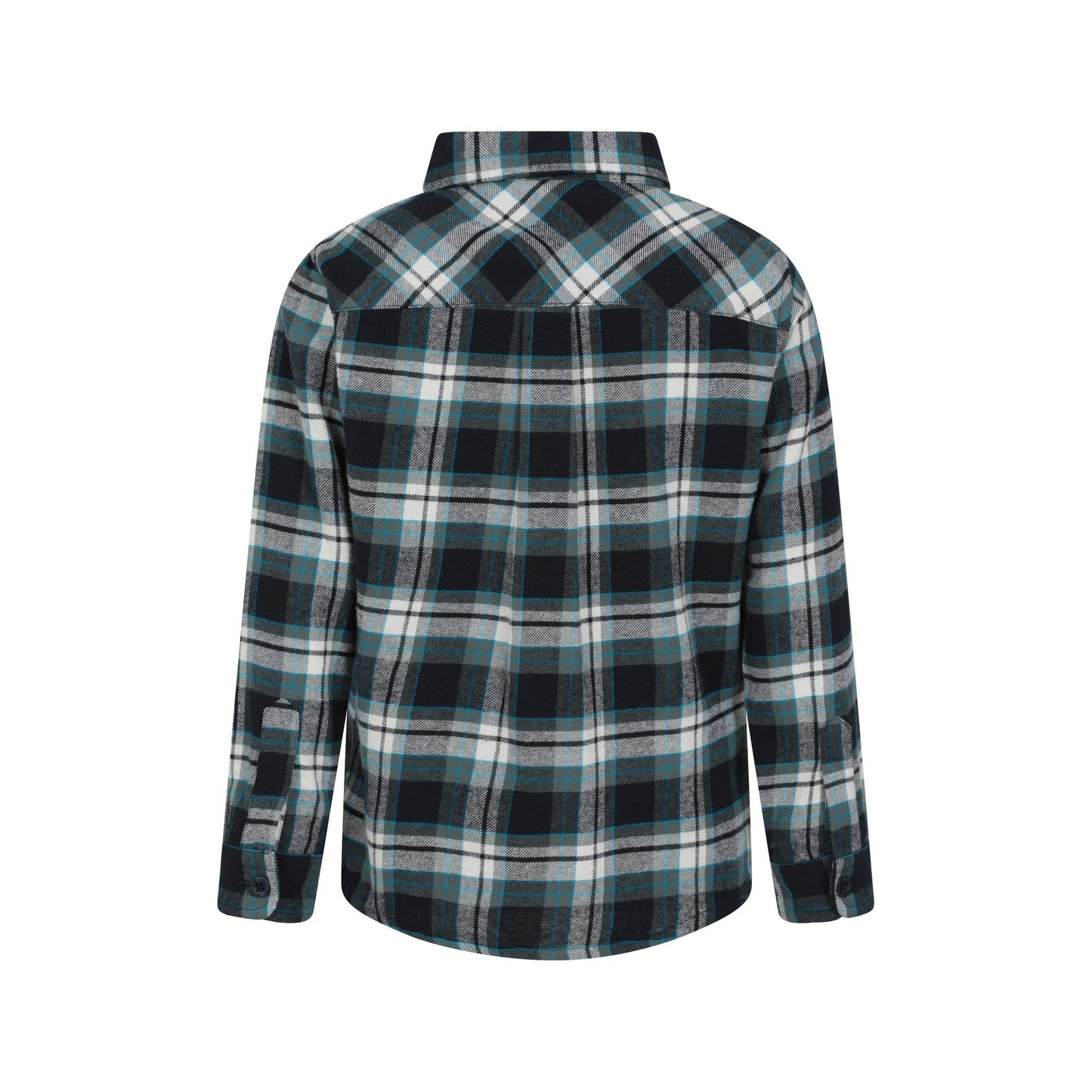 Teal - Back - Mountain Warehouse Childrens-Kids Checked Flannel Shirt
