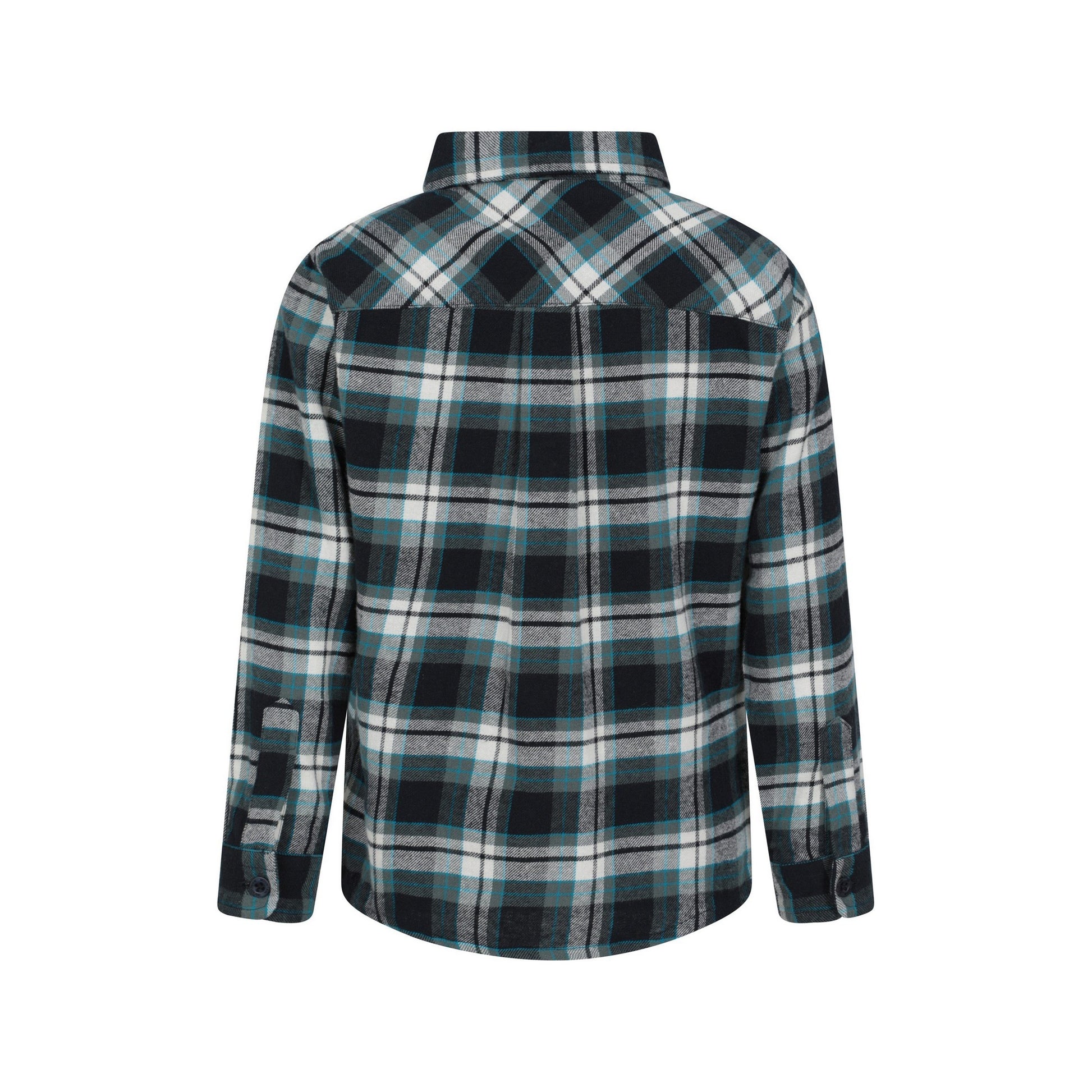 Teal - Back - Mountain Warehouse Childrens-Kids Checked Flannel Shirt