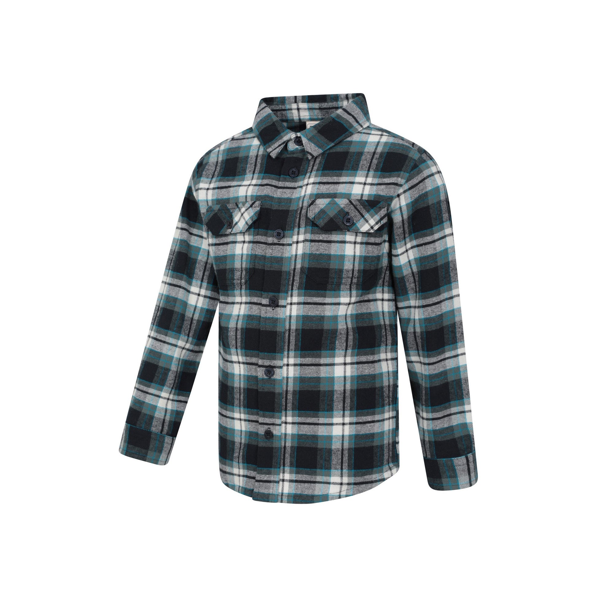 Teal - Lifestyle - Mountain Warehouse Childrens-Kids Checked Flannel Shirt