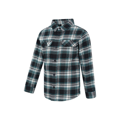 Teal - Lifestyle - Mountain Warehouse Childrens-Kids Checked Flannel Shirt