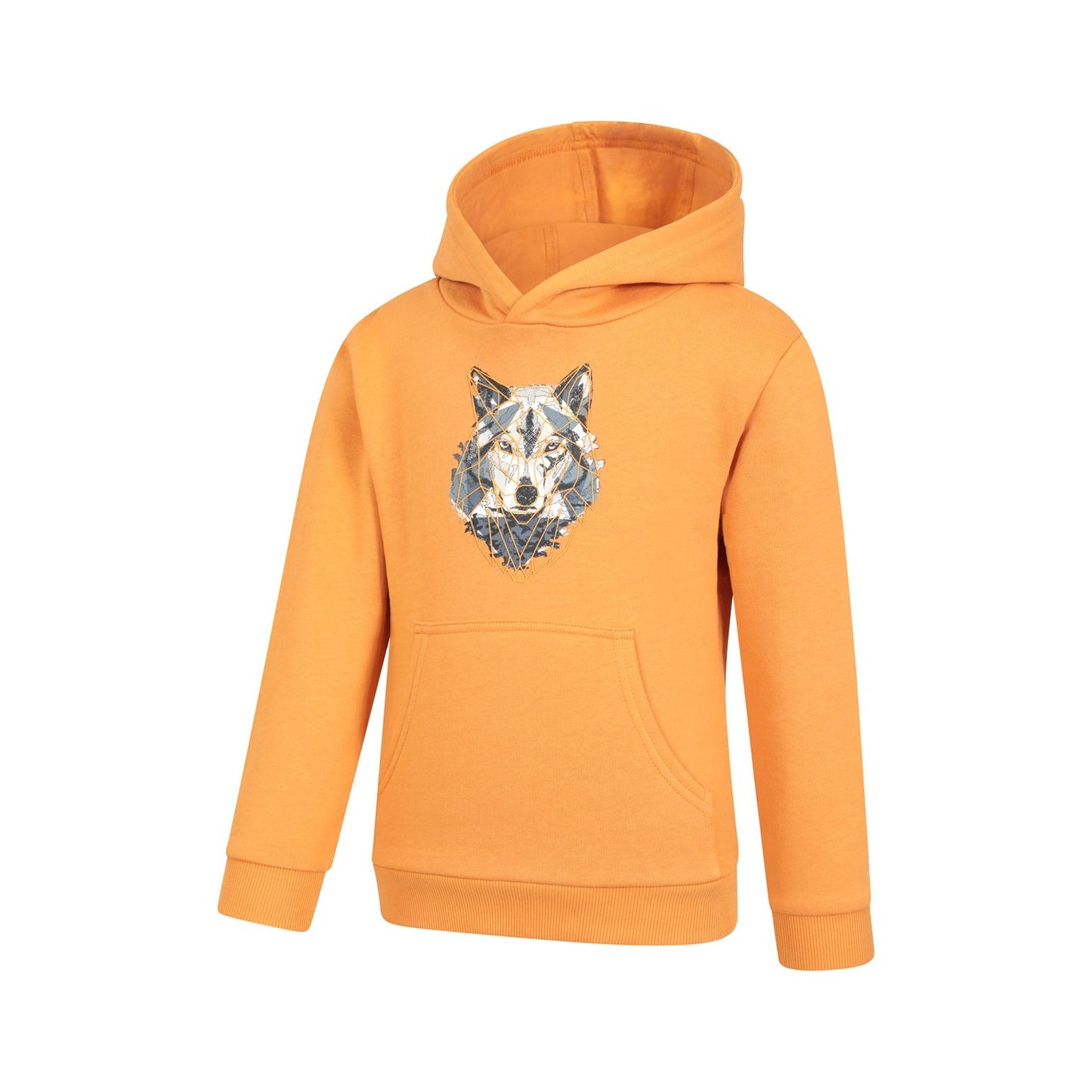Orange - Lifestyle - Mountain Warehouse Childrens-Kids Abstract Wolf Organic Hoodie