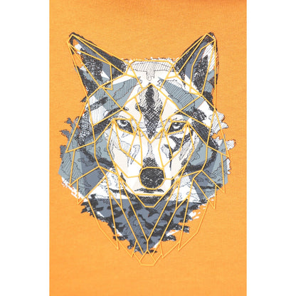 Orange - Pack Shot - Mountain Warehouse Childrens-Kids Abstract Wolf Organic Hoodie