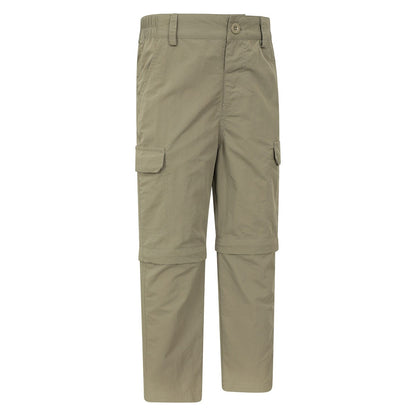 Beige - Side - Mountain Warehouse Childrens-Kids Navigator Anti-Mosquito Zip-Off Hiking Trousers