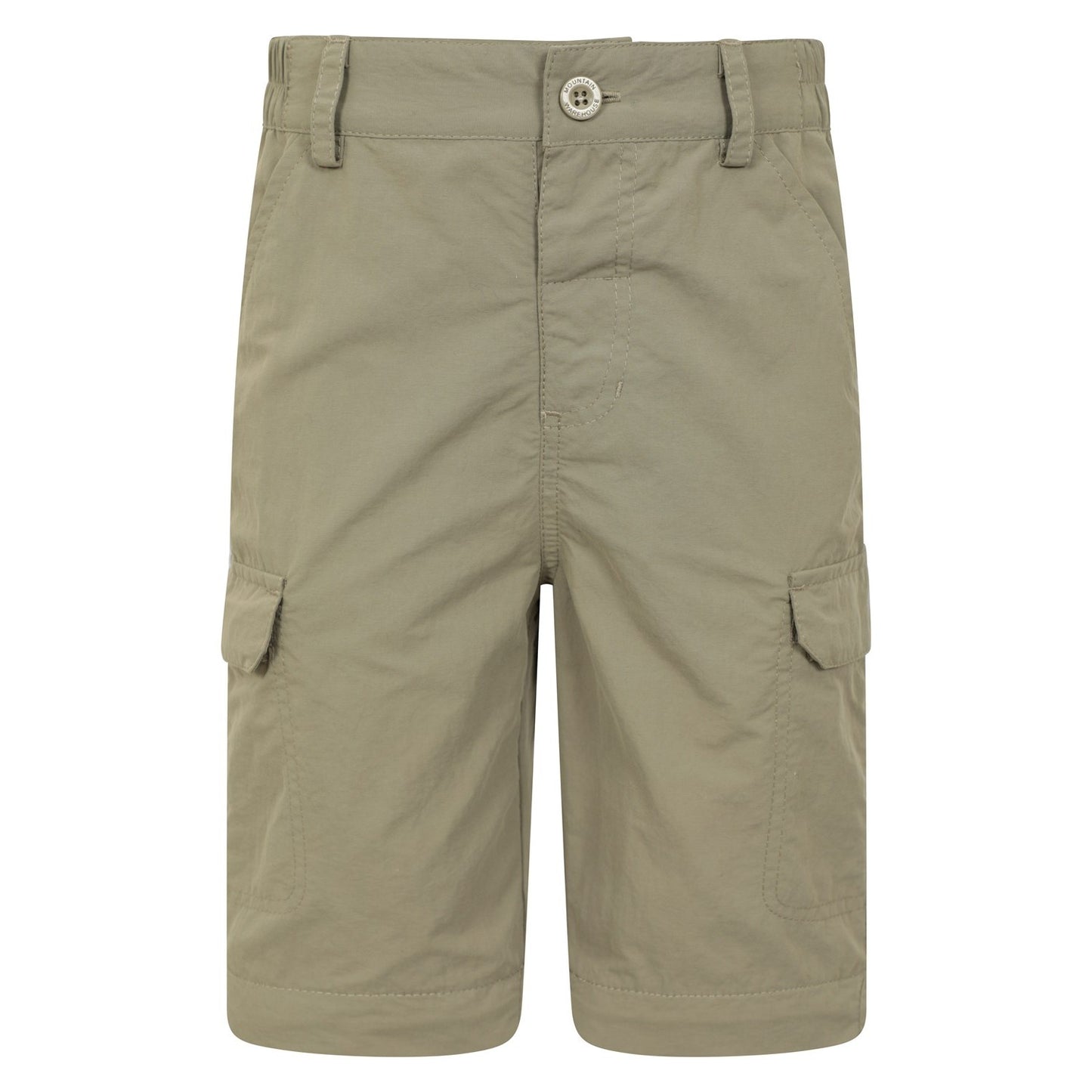 Beige - Pack Shot - Mountain Warehouse Childrens-Kids Navigator Anti-Mosquito Zip-Off Hiking Trousers