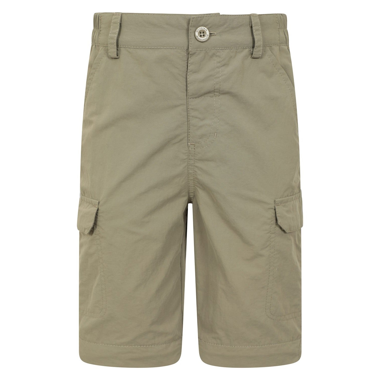 Beige - Pack Shot - Mountain Warehouse Childrens-Kids Navigator Anti-Mosquito Zip-Off Hiking Trousers