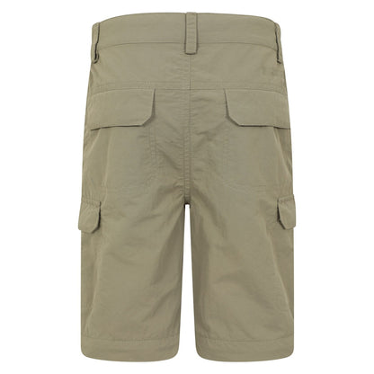Beige - Close up - Mountain Warehouse Childrens-Kids Navigator Anti-Mosquito Zip-Off Hiking Trousers