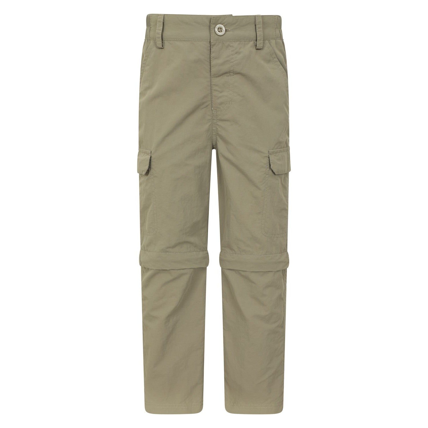 Beige - Front - Mountain Warehouse Childrens-Kids Navigator Anti-Mosquito Zip-Off Hiking Trousers
