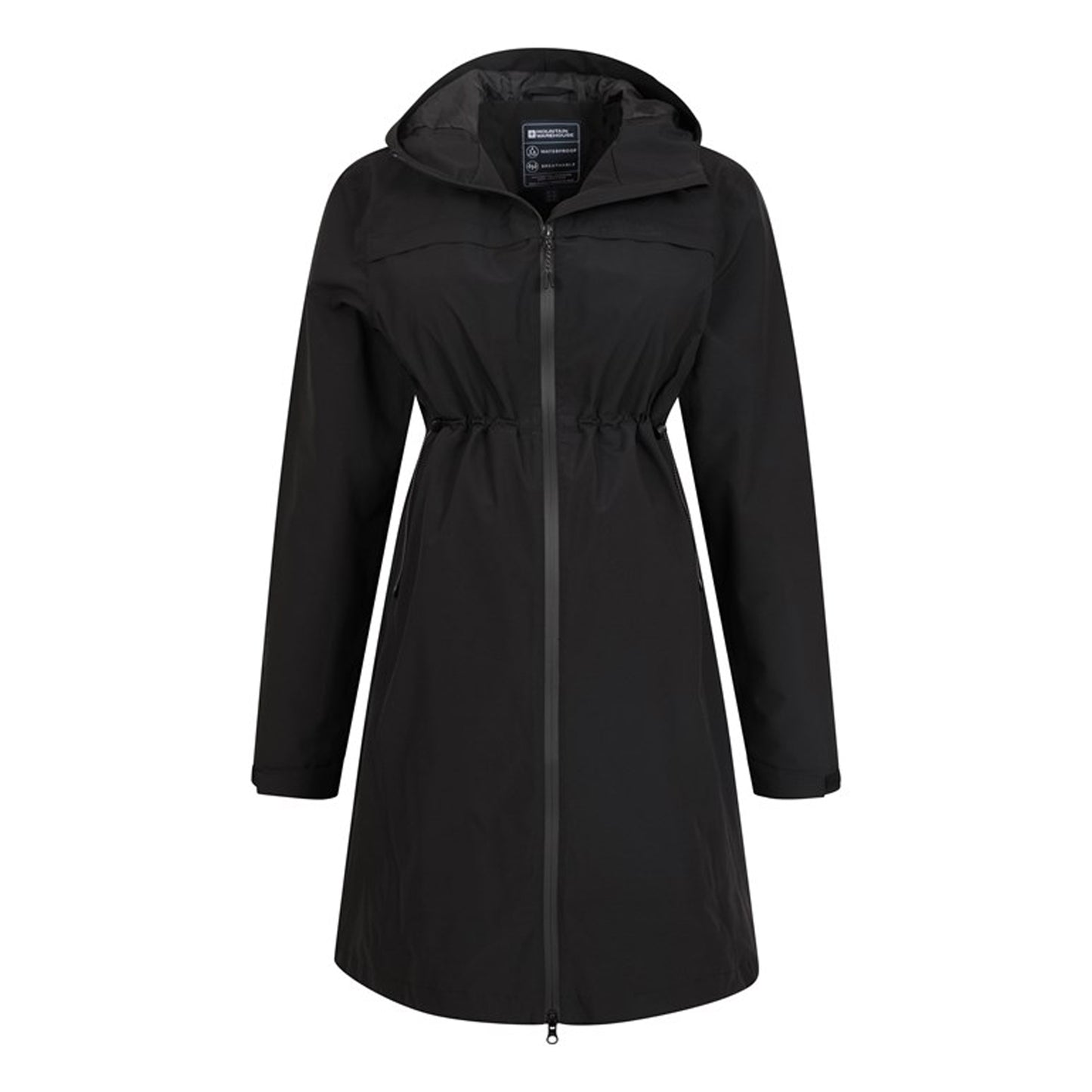 Black - Pack Shot - Mountain Warehouse Womens-Ladies Hilltop Lightweight Waterproof Maternity Jacket