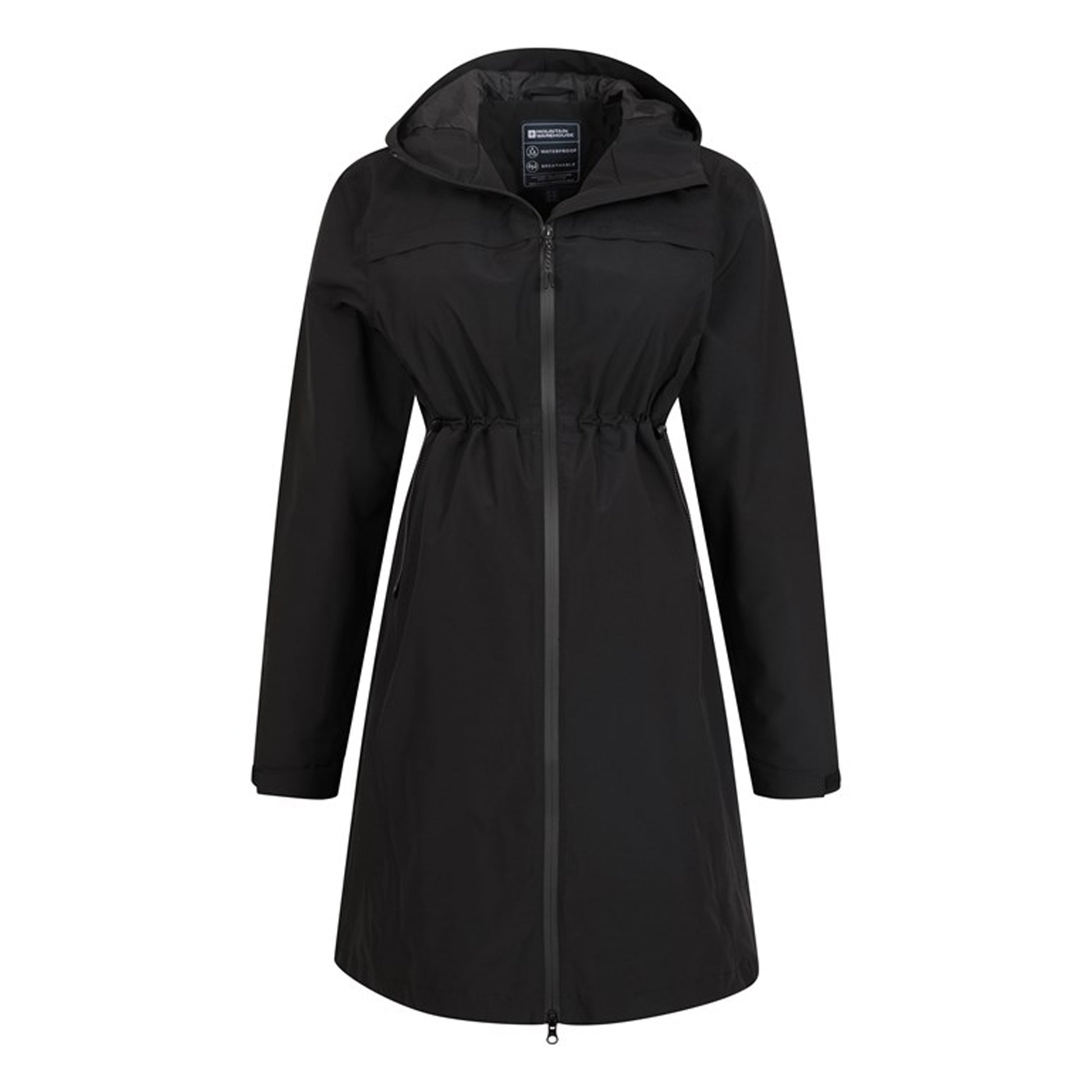 Black - Pack Shot - Mountain Warehouse Womens-Ladies Hilltop Lightweight Waterproof Maternity Jacket