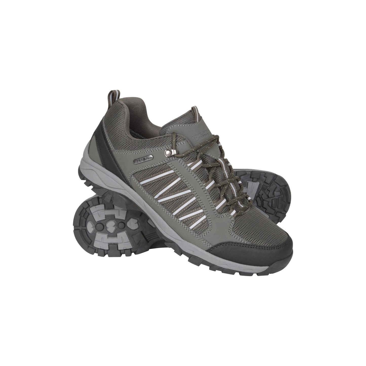 Khaki Green - Front - Mountain Warehouse Mens Path Waterproof Walking Shoes