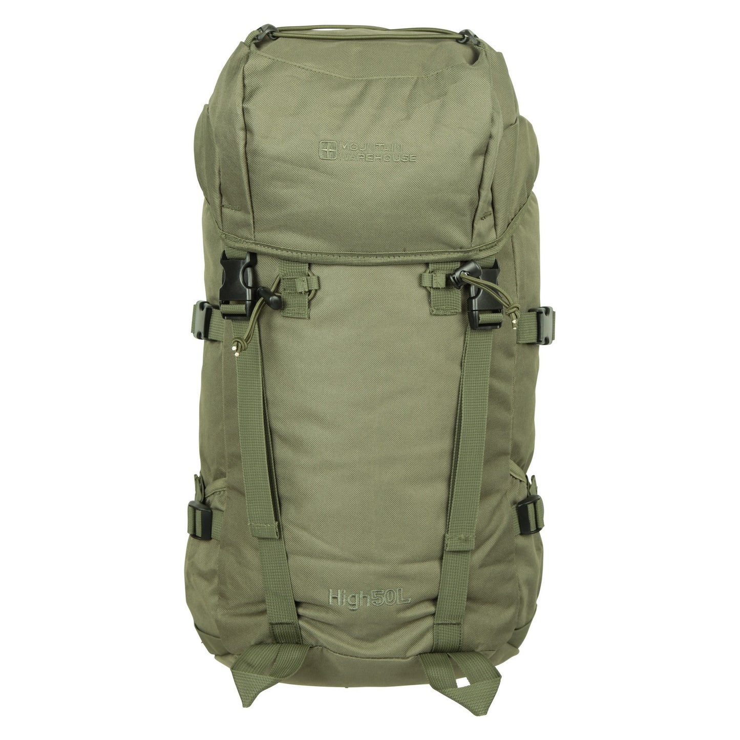 Green - Front - Mountain Warehouse High 50L Backpack