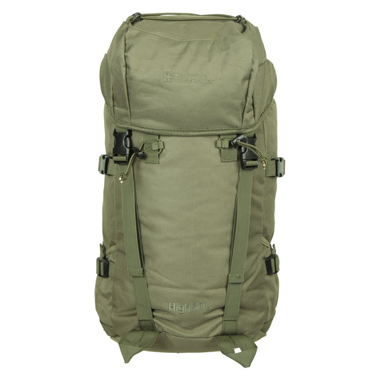 Green - Front - Mountain Warehouse High 50L Backpack