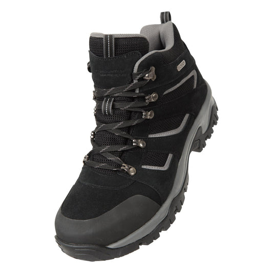 Black - Front - Mountain Warehouse Mens Voyage Suede Waterproof Boots