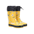 Yellow - Close up - Mountain Warehouse Childrens-Kids II Patterned Winter Wellington Boots