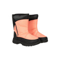 Pink - Close up - Mountain Warehouse Childrens-Kids Caribou Adaptive Striped Snow Boots