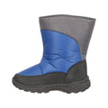Blue - Side - Mountain Warehouse Childrens-Kids Caribou Adaptive Striped Snow Boots