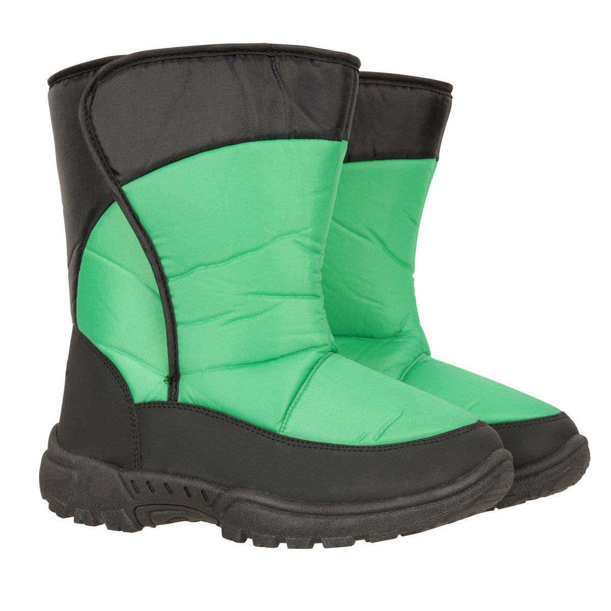 Green - Front - Mountain Warehouse Childrens-Kids Caribou Adaptive Striped Snow Boots