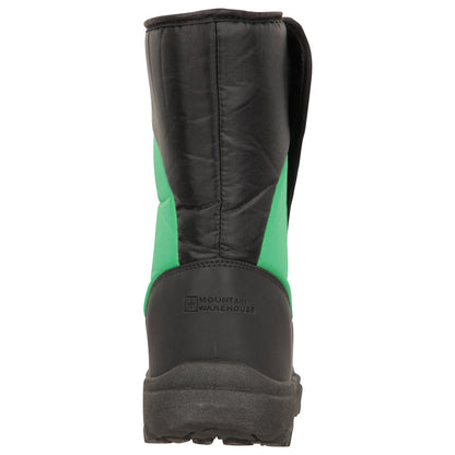 Green - Side - Mountain Warehouse Childrens-Kids Caribou Adaptive Striped Snow Boots