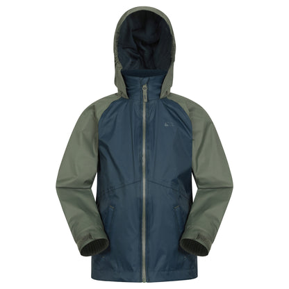 Dark Khaki - Front - Mountain Warehouse Childrens-Kids Torrent II Waterproof Jacket