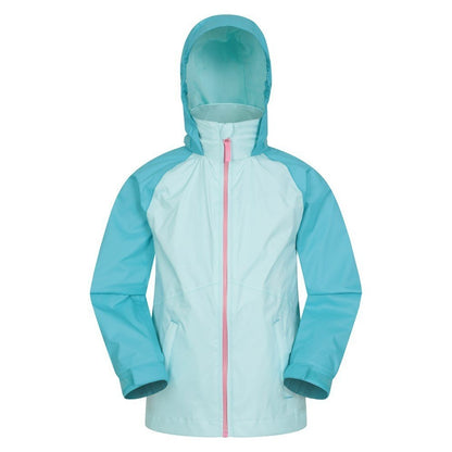 Pale Blue - Front - Mountain Warehouse Childrens-Kids Torrent II Waterproof Jacket