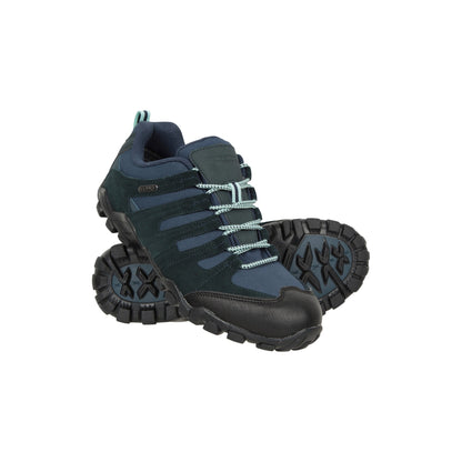 Navy - Close up - Mountain Warehouse Womens-Ladies Belfour Suede Waterproof Walking Shoes