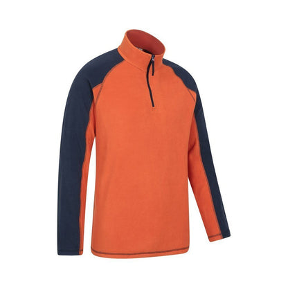 Orange - Pack Shot - Mountain Warehouse Mens Ashbourne Fleece Top