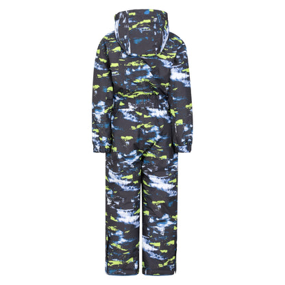 Black-Blue-Yellow - Back - Mountain Warehouse Childrens-Kids All In One Cloud Snowsuit