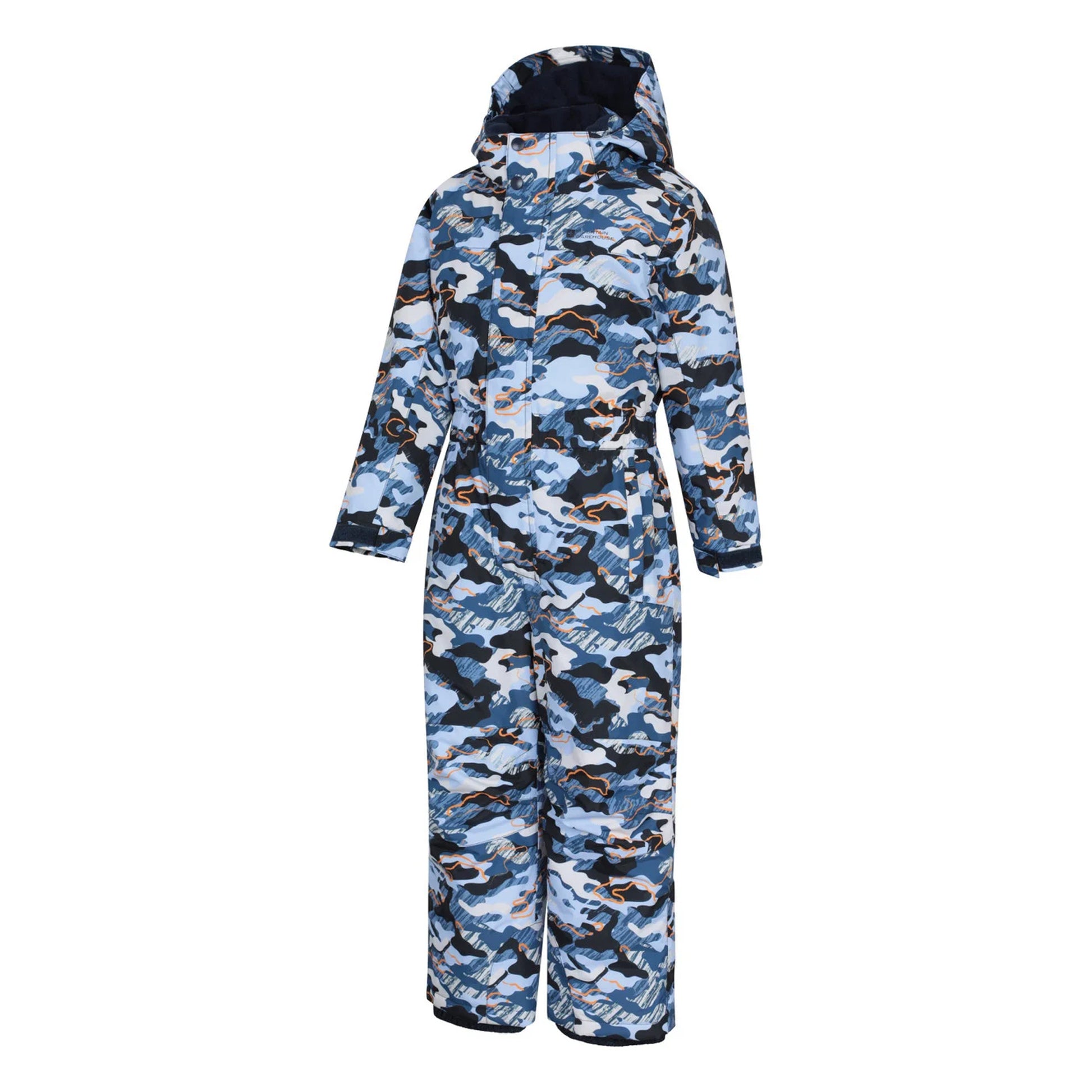 Pale Blue - Side - Mountain Warehouse Childrens-Kids All In One Cloud Snowsuit