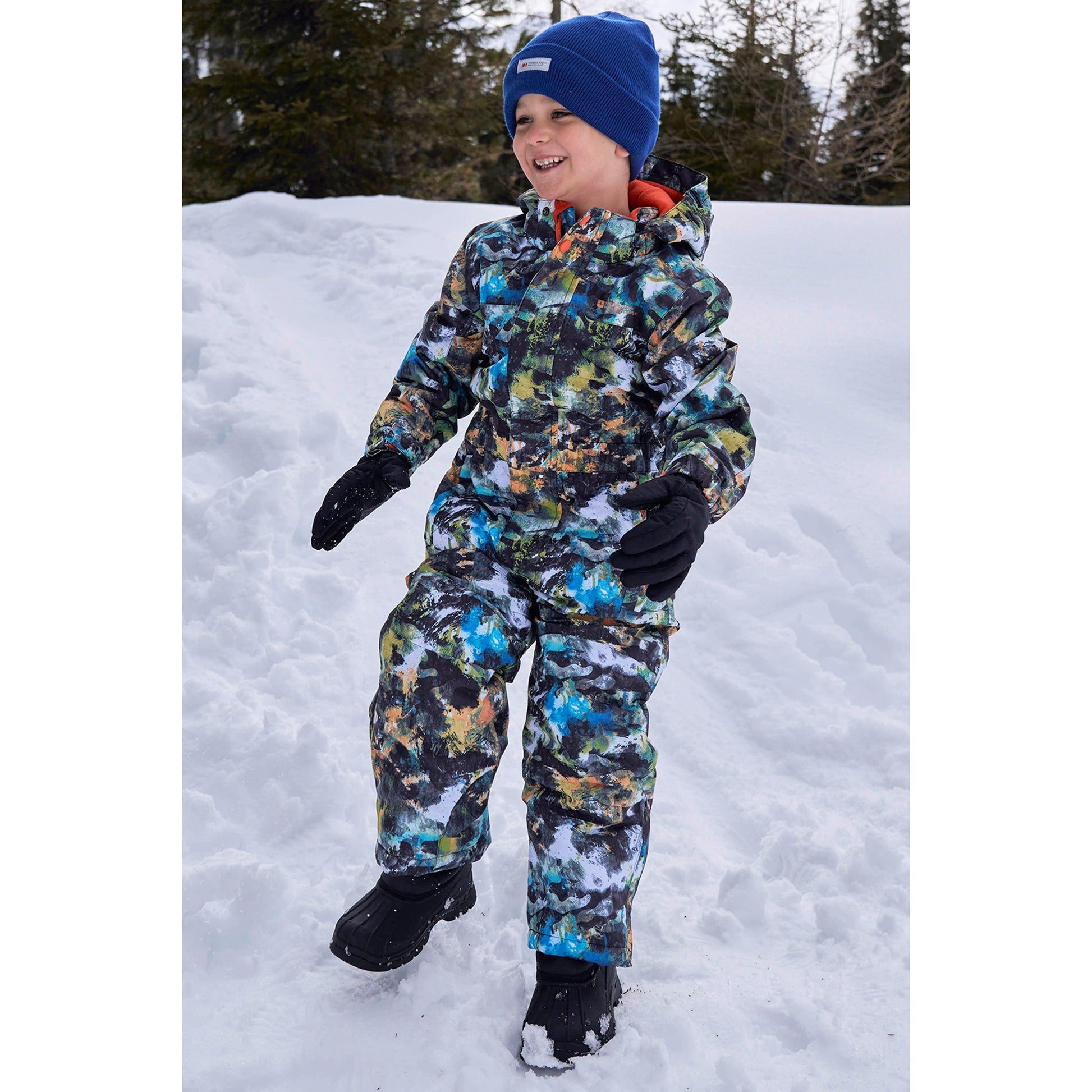Dark Khaki - Front - Mountain Warehouse Childrens-Kids All In One Cloud Snowsuit