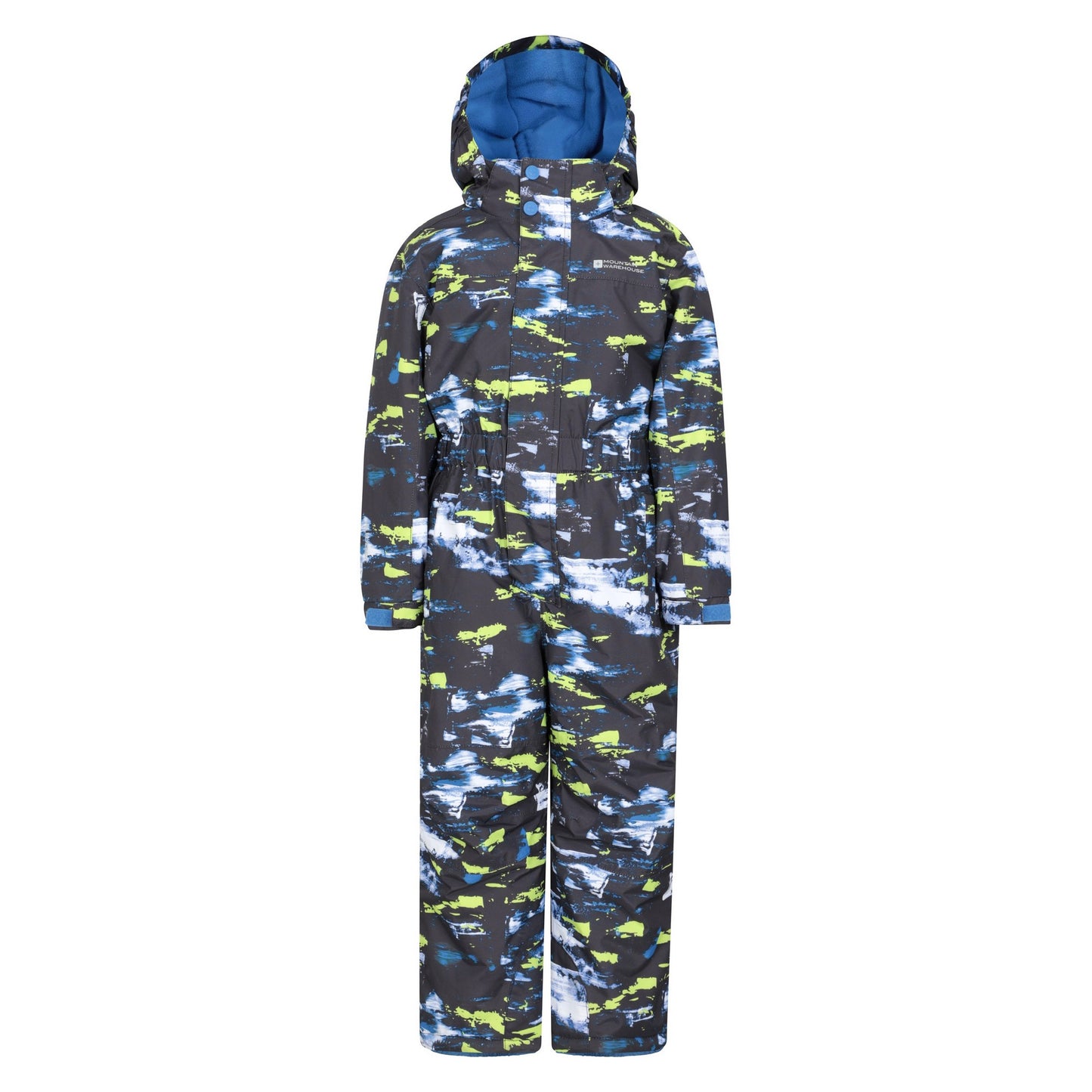 Black-Blue-Yellow - Front - Mountain Warehouse Childrens-Kids All In One Cloud Snowsuit