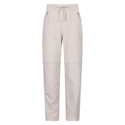 Beige - Front - Mountain Warehouse Womens-Ladies Explorer Zip-Off Hiking Trousers