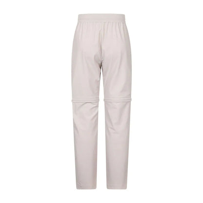 Beige - Back - Mountain Warehouse Womens-Ladies Explorer Zip-Off Hiking Trousers